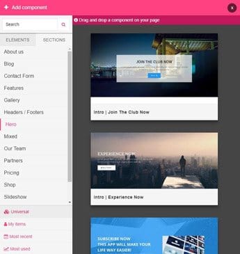 Drag&drop sections and components on your page - AppDrag